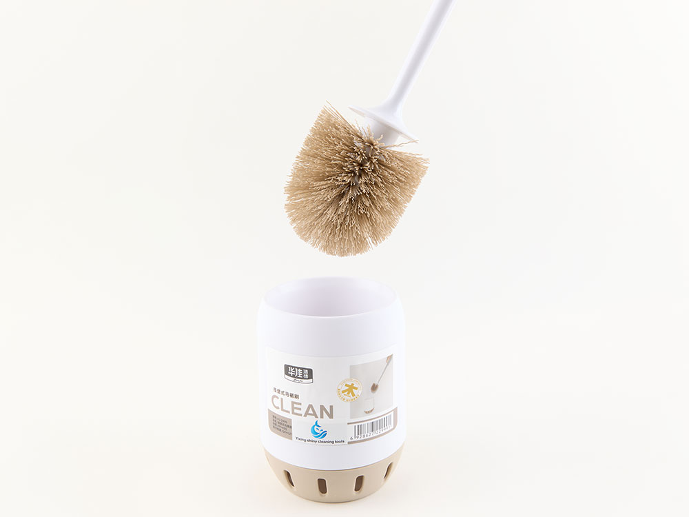 Toilet brush and holder set wall-mounted