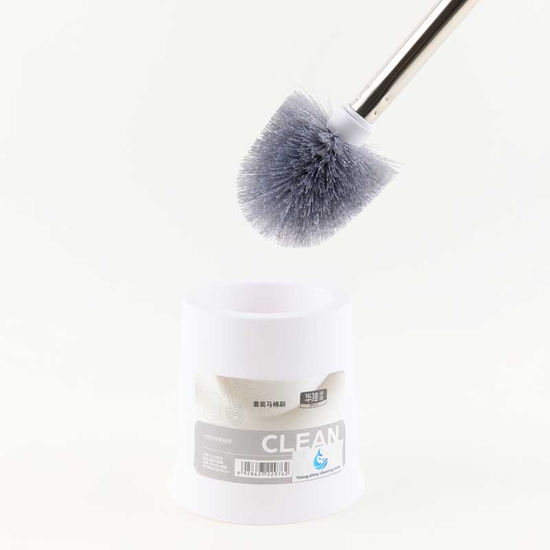 Toilet brush and holder set wall-mounted